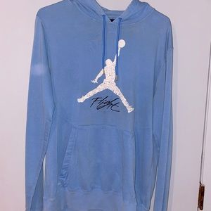 jordan hoodie, thin, light blue